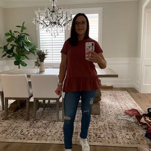 Short sleeved peplum top